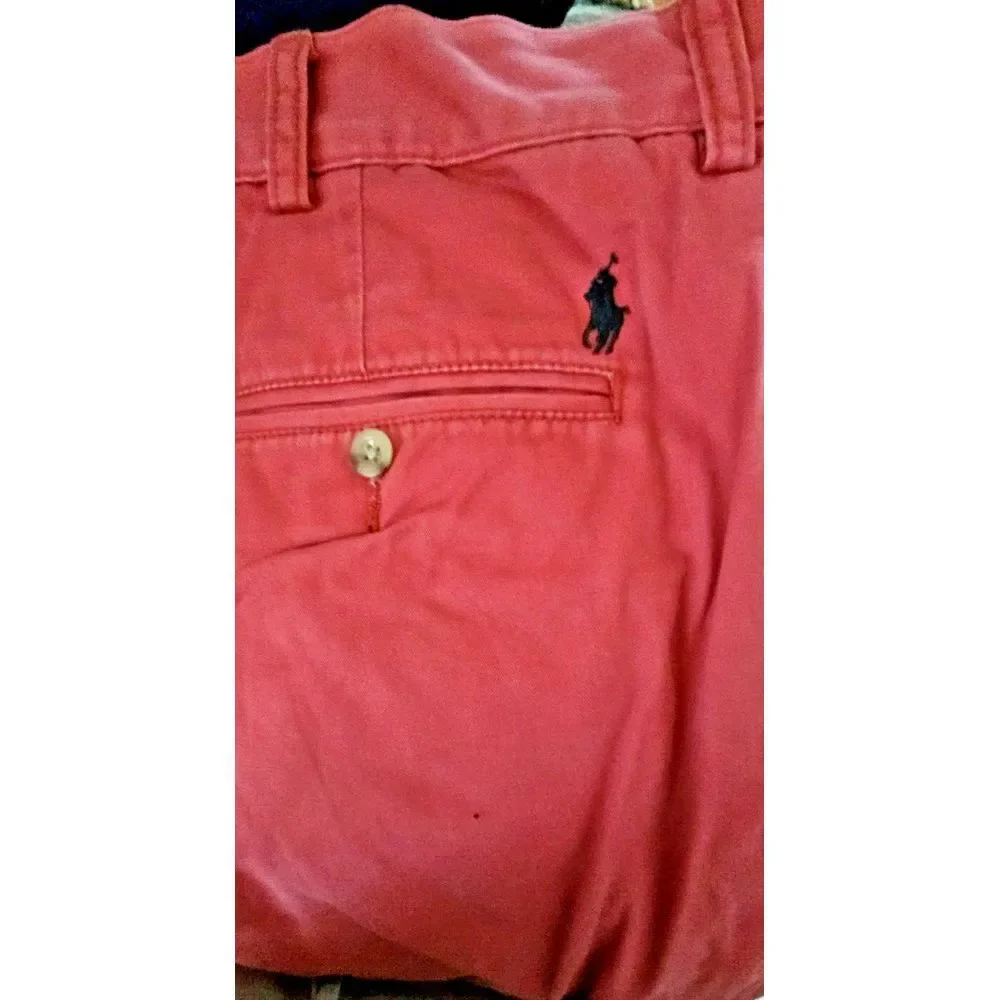 POLO  Ralph Lauren PONY men‎ Sz 40T shorts Salmon Pink flat front classic